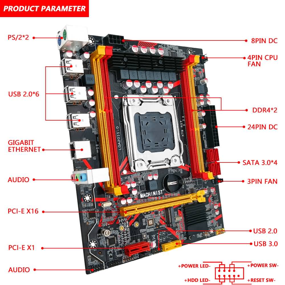 Buy Machinist X79 Kit Motherboard Set With Xeon E5 2650 V2 Cpu 4 4gb Ddr3 Ram Online